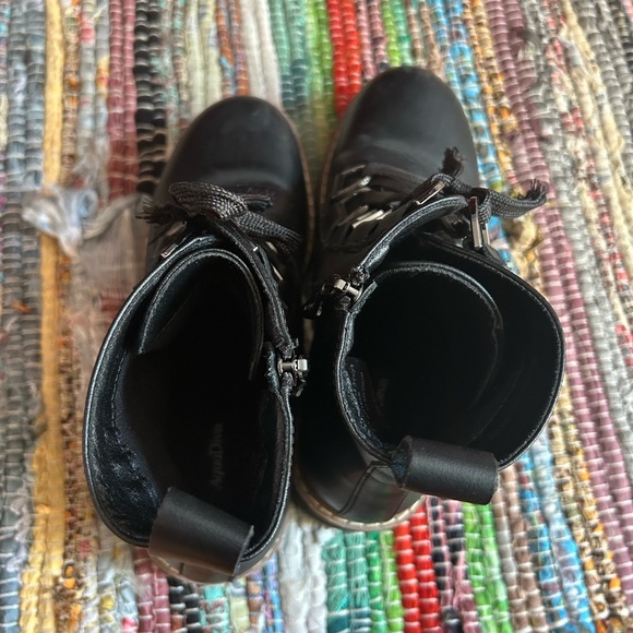 AquaDiva Stylish Shirley Black Leather Combat Boots 37/6.5" - Picture 14 of 16